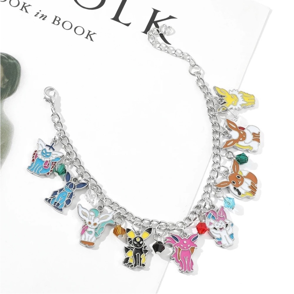 Pokemon Eevee Evolution Silver Charm Bracelet - Picture 3 of 7